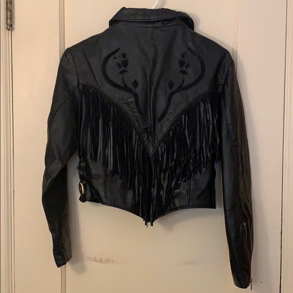 Dallas Leather Motorcycle Jacket size small - Picture 5 of 6
